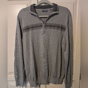 Van Heusen Flex  Men's Gray Quarter Zip Sweater